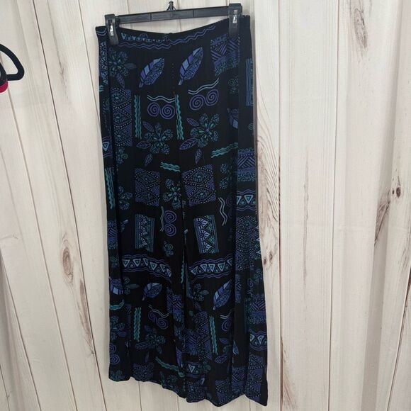 Slinky Brand Women’s Medium Floral Stretchy Slinky Wide Leg Pants - Picture 1 of 5